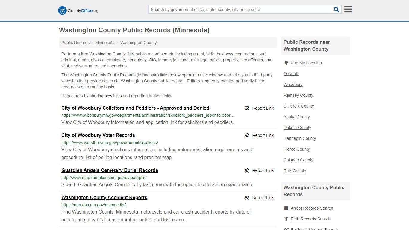 Public Records - Washington County, MN (Business, Criminal, GIS ...