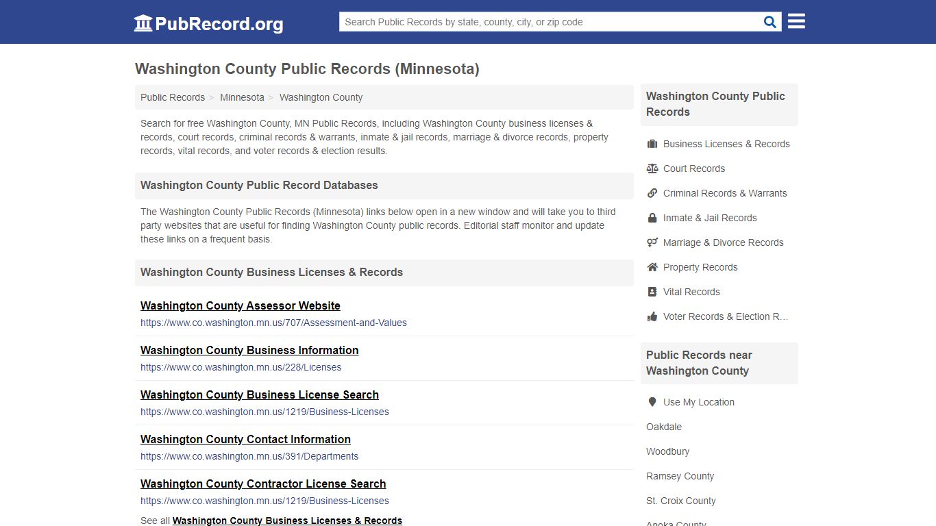 Washington County Public Records (Minnesota) - PubRecord.org