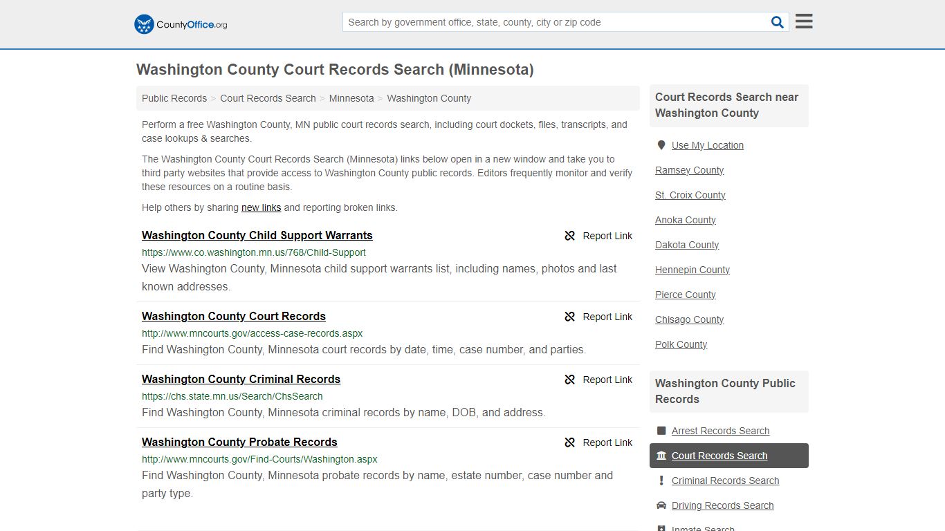 Court Records Search - Washington County, MN (Adoptions, Criminal ...